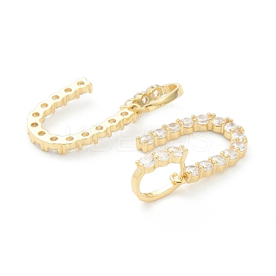 Brass Micro Pave Clear Cubic Zirconia Pendants ZIRC-J039-18G-U-1