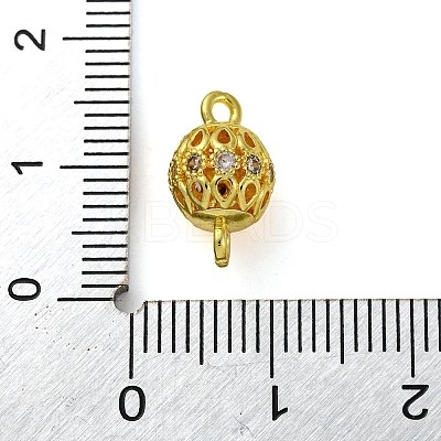 Brass Micro Pave Clear Cubic Zirconia Connector Charms KK-A230-06A-G-1