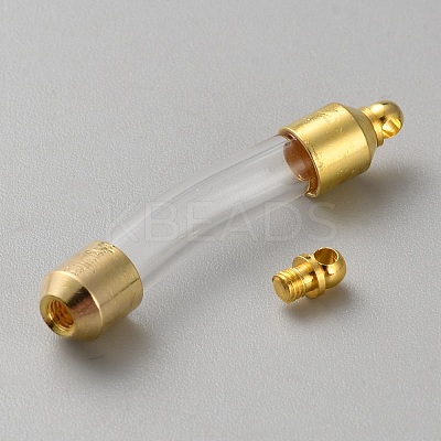 Transparent Glass Vial Pendant Normal Link Connectors AJEW-WH0596-018G-1