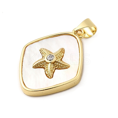 Brass Pave Cubic Zirconia Pendants KK-K302-16G-1