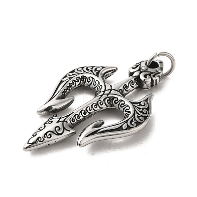 304 Stainless Steel Big Pendants STAS-D091-01AS-1