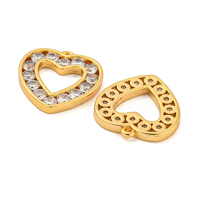 Brass Clear Cubic Zirconia Pendants KK-N254-32G-1