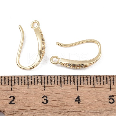 Brass Micro Pave Cubic Zirconia Earring Hooks KK-U008-07G-1