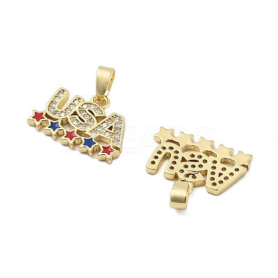Brass Micro Pave Cubic Zirconia Pendants KK-H206-13G-1