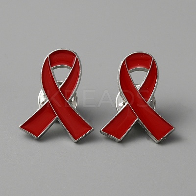 Awareness Ribbon Enamel Pin LS-JEWB-WH0029-29D-1