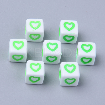 Opaque White Acrylic European Beads MACR-S273-51C-01-1