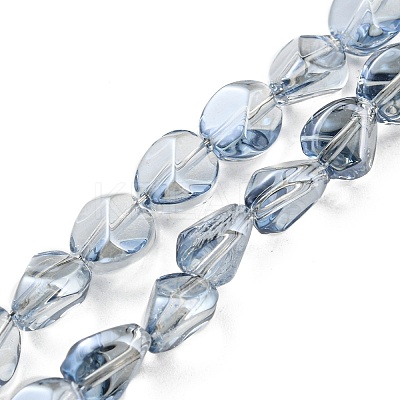 Pearl Luster Plated Electroplate Transparent Glass Beads Strands EGLA-G037-04A-PL02-1