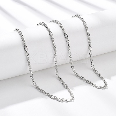 3.5MM 304 Stainless Steel Oval Link Chain Necklaces NJEW-T016-08P-1