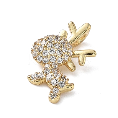 Brass Micro Pave Cubic Zirconia Pendants LS-KK-C140-02G-1