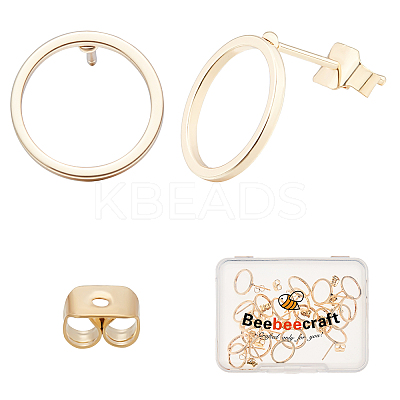 Wholesale Beebeecraft 20Pcs Brass Clip-on Earring Findings 