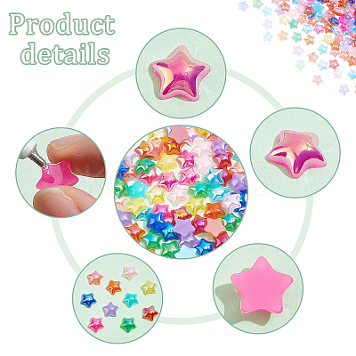 300Pcs 10 Colors Opaque Acrylic Cabochons PACR-PH0001-05-1