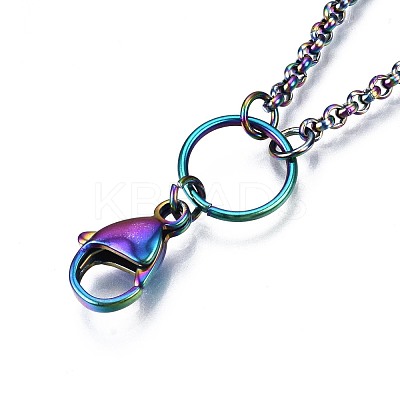 Ion Plating(IP) 304 Stainless Steel Rolo Chain Necklace Making STAS-S119-007-1