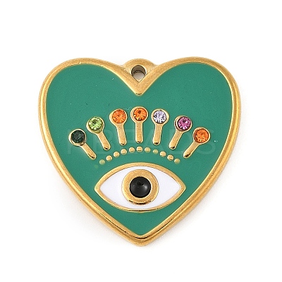 304 Stainless Steel Enamel Pendants STAS-P380-64G-03-1