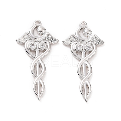 Brass Micro Pave Cubic Zirconia Pendants ZIRC-I064-01P-1