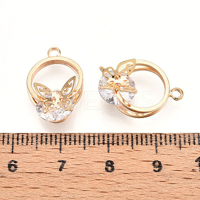 Brass Micro Pave Cubic Zirconia Pendants ZIRC-T016-24-1