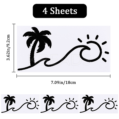 Beach Theme PVC Cartoon Self Adhesive Car Stickers FIND-WH0152-165C-1