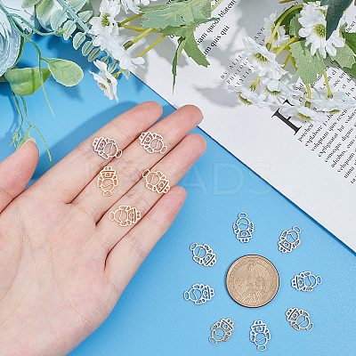201 Stainless Steel Laser Cut Pendants STAS-UN0013-16-1