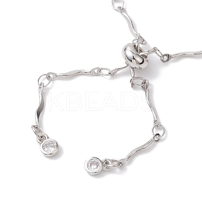 304 Stainless Steel Wave Bar Link Chain Slider Bracelet Makings AJEW-JB01256-02-1