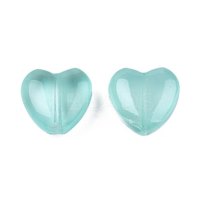 Transparent Spray Painted Glass Beads GLAA-N035-030-C02-1