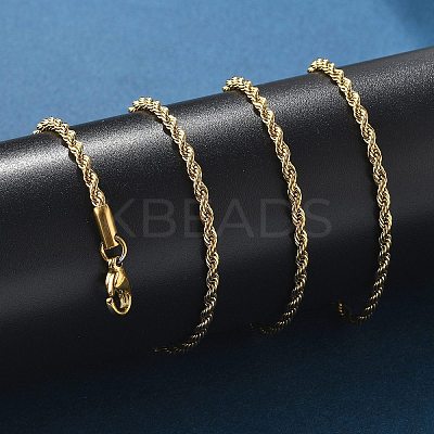 304 Stainless Steel Rope Chain Necklaces NJEW-L167-06B-G-1