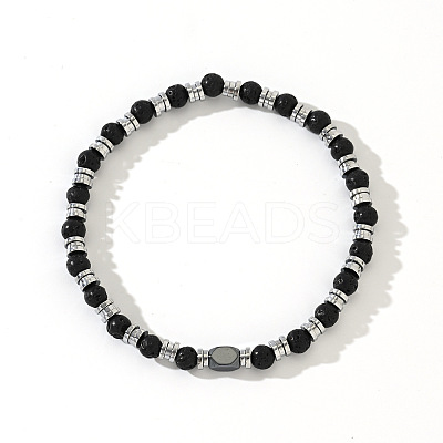 Bohemian Style Natural Lava Rock Beads Stretch Beads for Women Men CZ0038-1