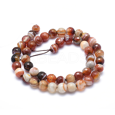 Natural Striped Agate/Banded Agate Beads G-J371-07-8mm-1