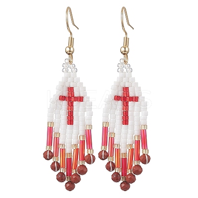 Glass Seed Beads Dangle Earrings EJEW-MZ00737-01-1