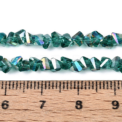 Electroplate Transparent Glass Beads Strands X-GLAA-N021-4mm-05-1