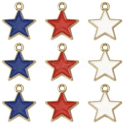 20Pcs 3 Colors Alloy Enamel Pendants ENAM-FS0003-53-1