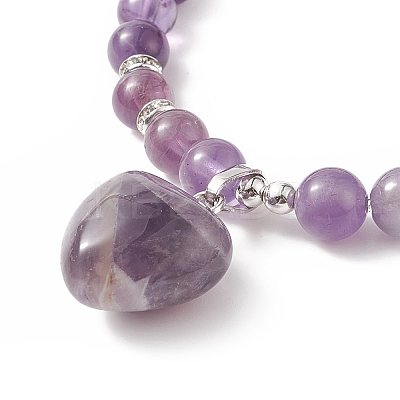 Natural & Synthetic Gemstone Beads Stretch Bracelets BJEW-JB09206-1
