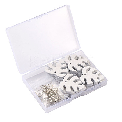 DIY Monstera Leaf Dangle Earring Making Kits DIY-TA0008-38-1