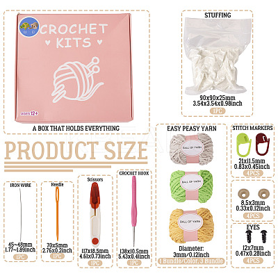 DIY Elephant and Sea Turtle Doll Crochet Kit DIY-TAC0001-84-1