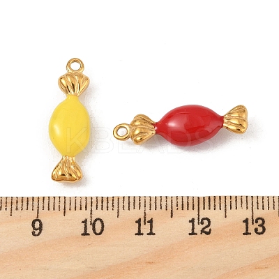 304 Stainless Steel Enamel Pendants STAS-P396-23G-M-1