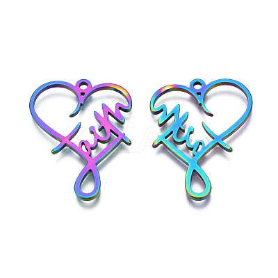 Ion Plating(IP) 201 Stainless Steel Pendants STAS-N098-045M-1