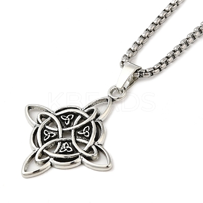 201 Stainless Steel Pendant Necklaces NJEW-G118-02AS-1