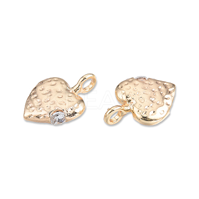 Brass Pave Clear Cubic Zirconia Charms KK-N232-481-1