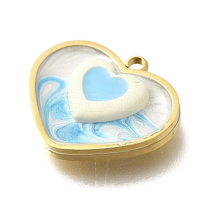 304 Stainless Steel Enamel Pendants LS-STAS-Q347-01G-A-1