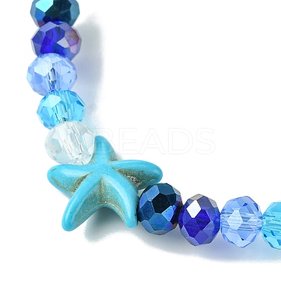 Electroplated Glass Beaded Stretch Bracelets BJEW-JB10900-1