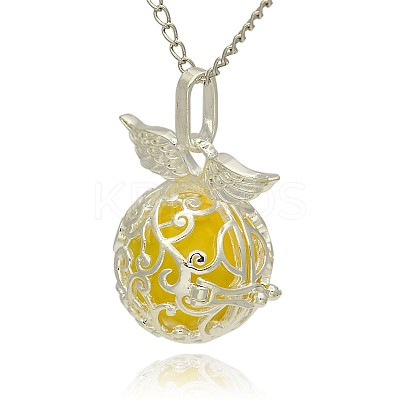 Silver Color Plated Brass Hollow Round Cage Pendants LS-KK-J230-07S-1
