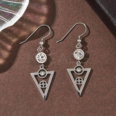304 Stainless Steel Triangle Dangle Earrings EJEW-Z129-20P-1