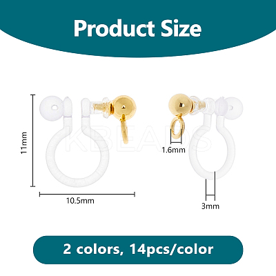 28Pcs 2 Colors 201 Stainless Steel Clip-on Earring Settings STAS-DC0016-90-1
