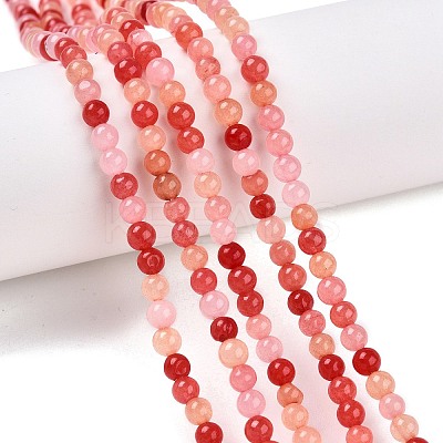 Dyed Natural White Jade Beads Strands G-T140-4mm-A12-1