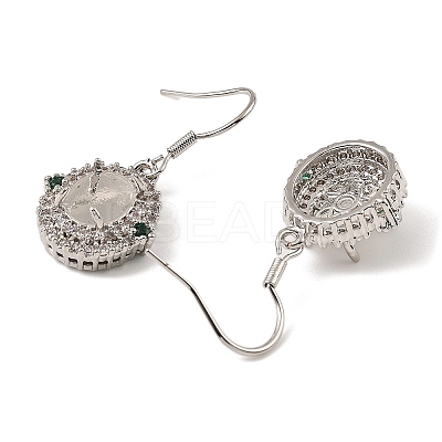 Rack Plating Brass with Cubic Zirconia Earring Hooks KK-Z085-18G-1