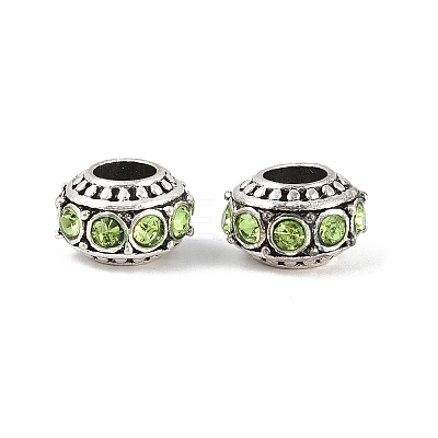 Alloy Rhinestone European Beads MPDL-R036-01F-1