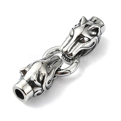 Tibetan Style 304 Stainless Steel Spring Gate Rings FIND-Z046-04AS-04-1