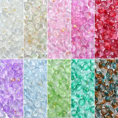 100Pcs Frosted Baking Paint Glass Beads DGLA-YW0001-36B-1