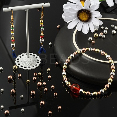 330Pcs 6 Style 3 Colors Electroplate Non-magnetic Synthetic Hematite Beads Strands G-FS0001-07-1