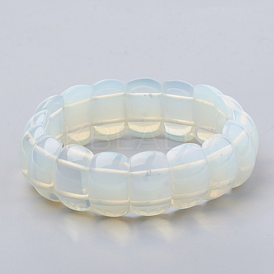 Opalite Beaded Stretch Bracelets BJEW-S137-23-1