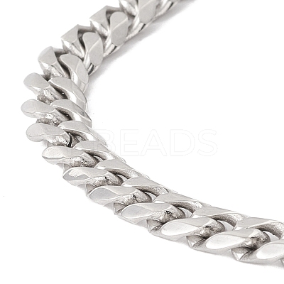 Non-Tarnish 304 Stainless Steel Cuban Link Chains Bracelet for Men Women STAS-E001-06P-1