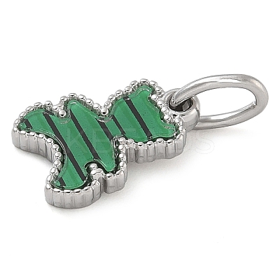 Synthetic Malachite Bear Charms STAS-B075-01P-01-1